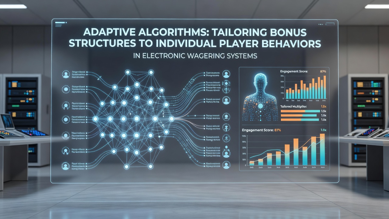 Illustration of adaptive algorithms analyzing player data patterns in electronic wagering interfaces