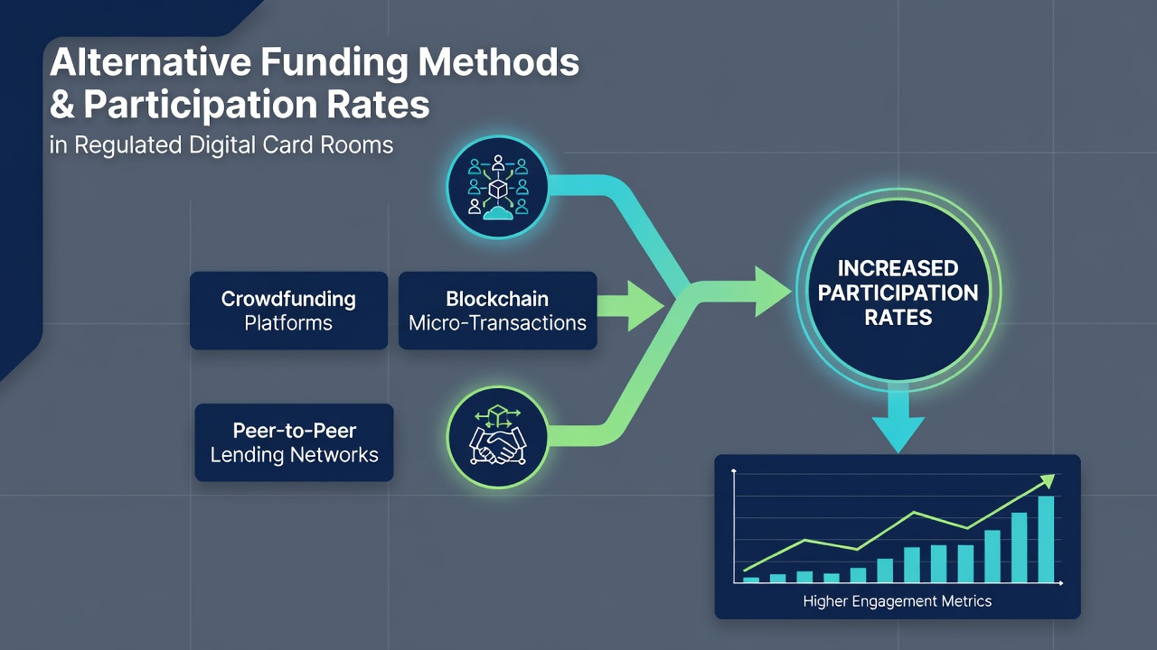 Graph and charts displaying participation rate trends linked to different funding methods in regulated card rooms