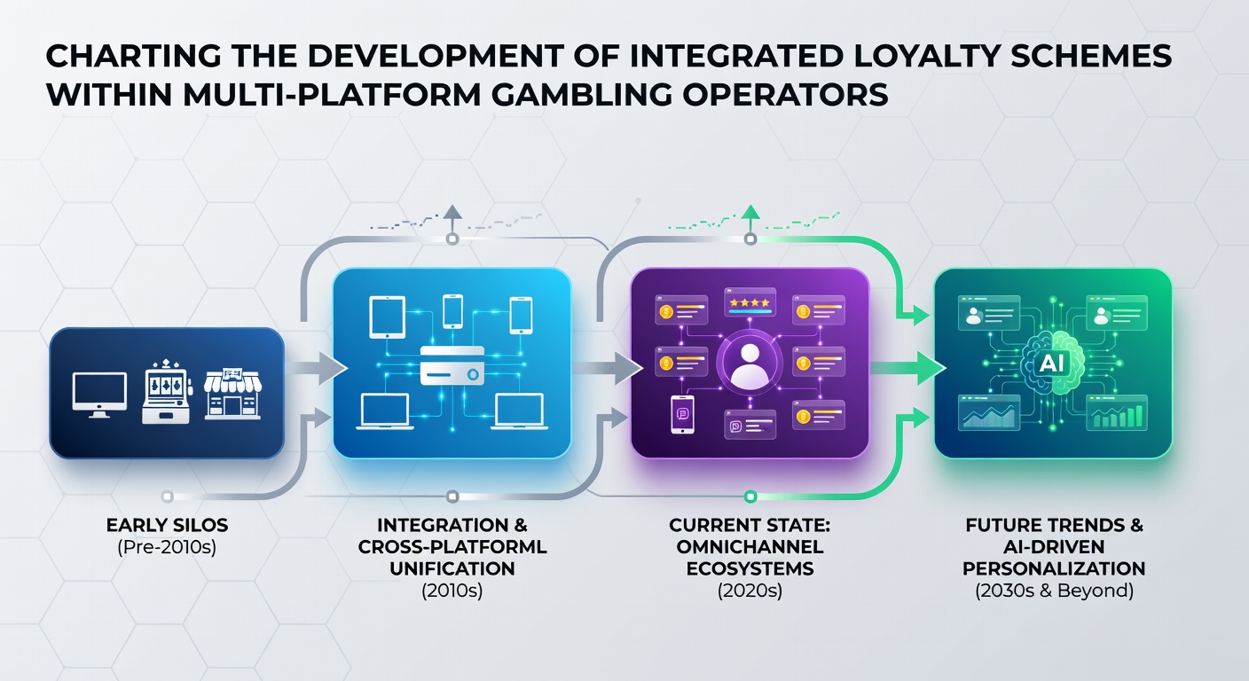 Diagram showing interconnected loyalty points flowing between casino, sports betting, and poker platforms