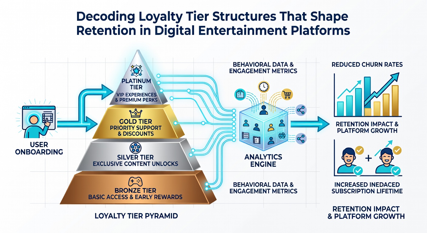Infographic comparing loyalty tier benefits including cashback rates VIP support and exclusive events across bronze silver gold and platinum categories