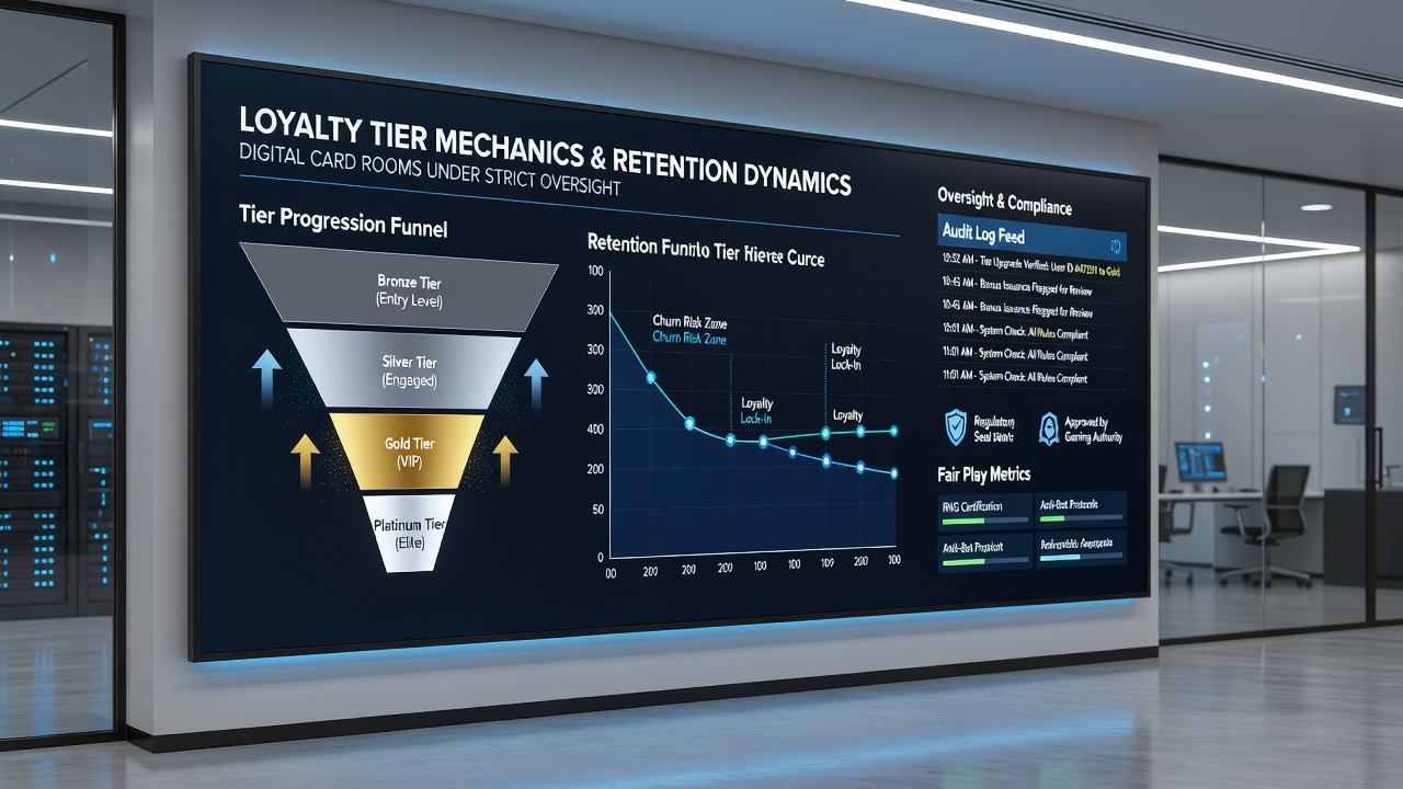 Analytics dashboard displaying retention metrics adn tier distribution charts