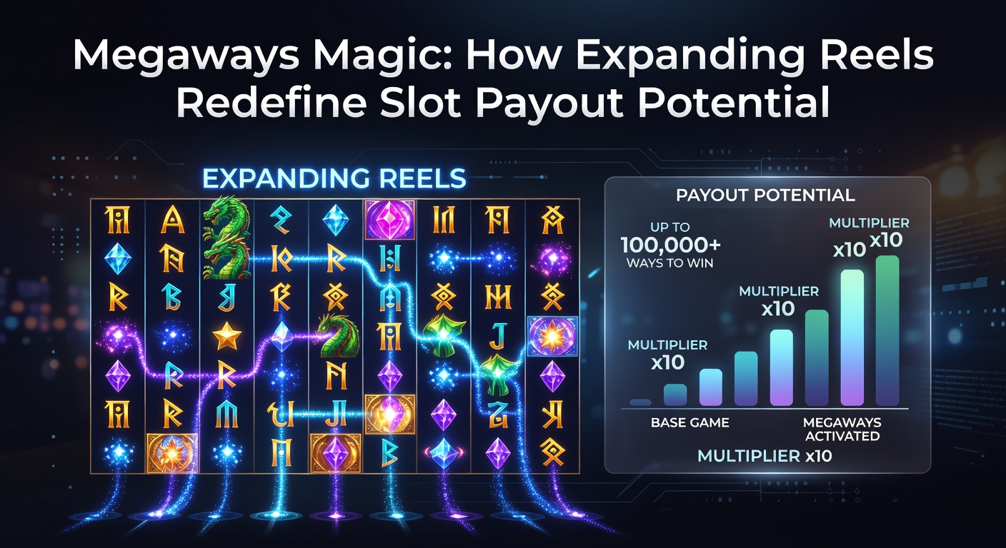 Close-up of a Megaways slot screen showing massive reel expansion during free spins with glowing multipliers