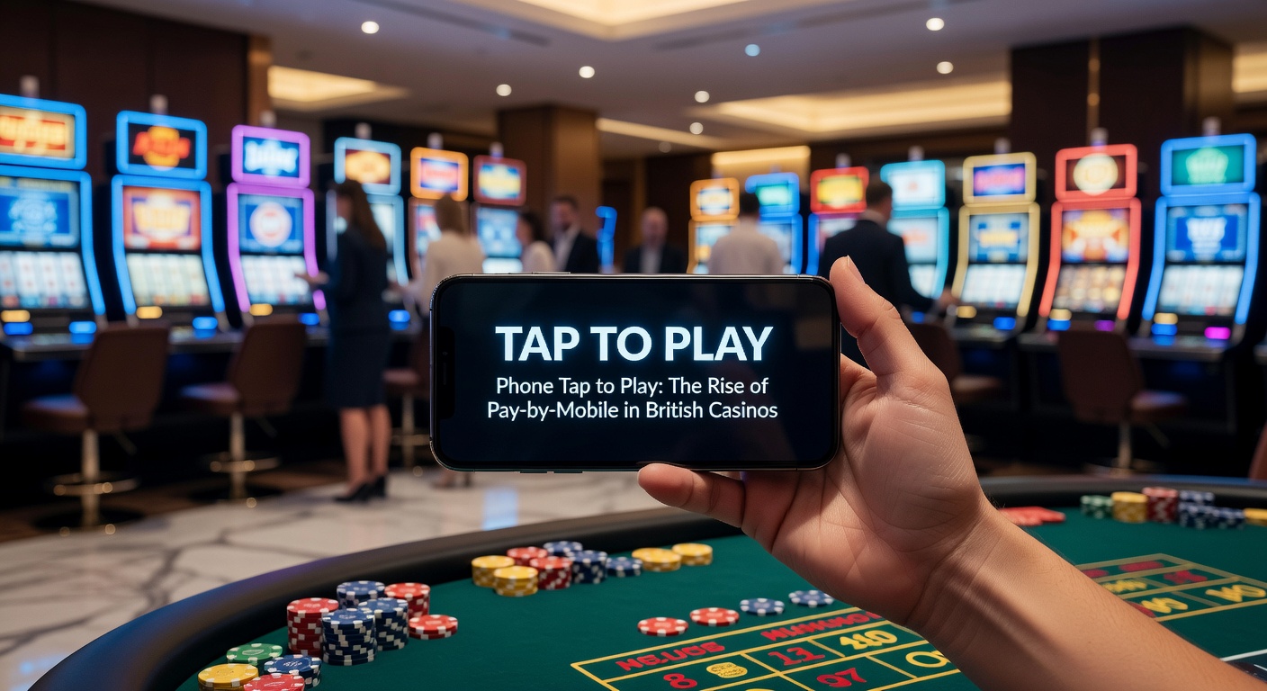 Smartphone screen showing a casino app with a 'pay by phone' button activated via tap, credits depositing instantly into a player's account
